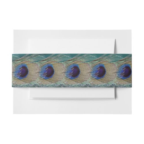 Teal Satin and Peacock Feathers Belly Band