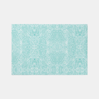 Teal Scribbleprint Rug