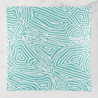 Teal Scribbleprints Trinket Tray