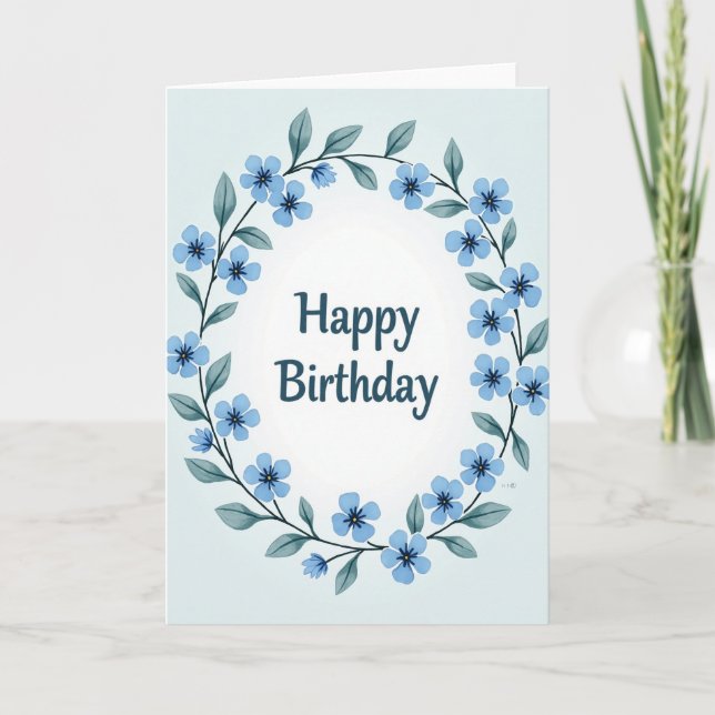 Teal Script Birthday Card (Front)