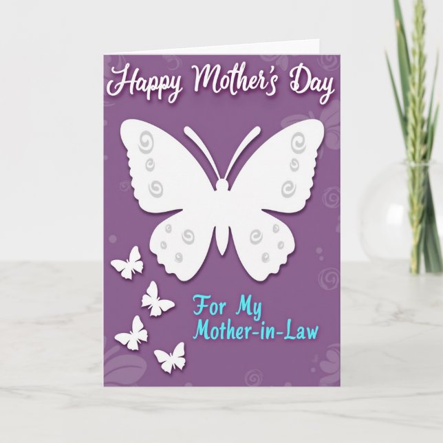 Teal Script Mother In Law Card (Front)