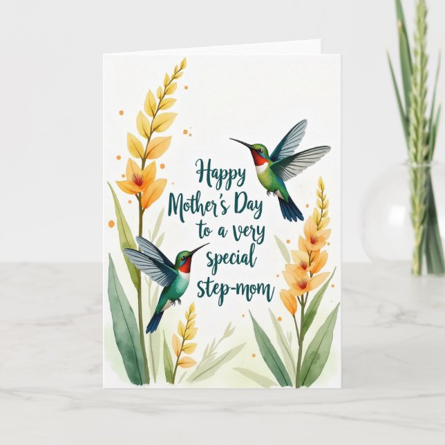 Teal Script Step Mom Card (Front)