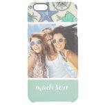 Teal Sea Animals Pattern | Your Photo &amp; Name Clear iPhone 6 Plus Case