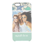 Teal Sea Animals Pattern | Your Photo &amp; Name Clear iPhone 6/6S Case