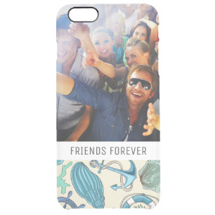 Teal Sea Animals Pattern Your Photo & Text Clear iPhone 6 Plus Case