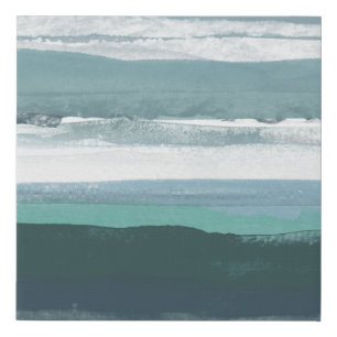 Teal Sea Faux Canvas Print
