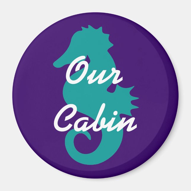 Teal Sea Horse Stateroom Door Marker Magnet (Front)