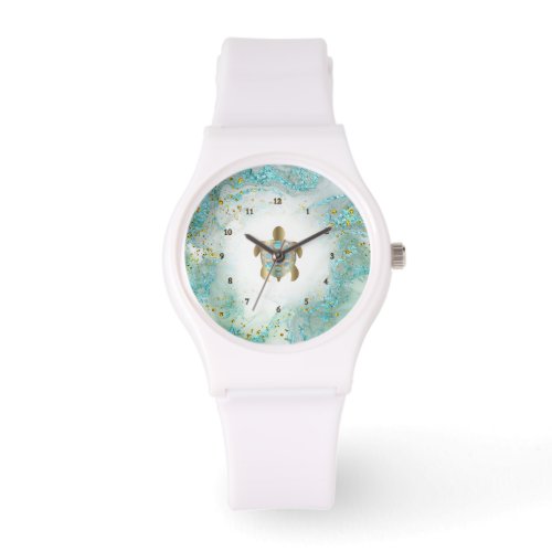 teal sea turtle desig watch