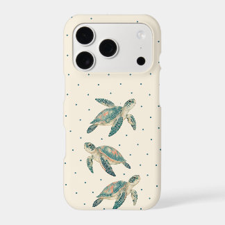 Teal Sea Turtle Polka Dot iPhone 18 Pro Case