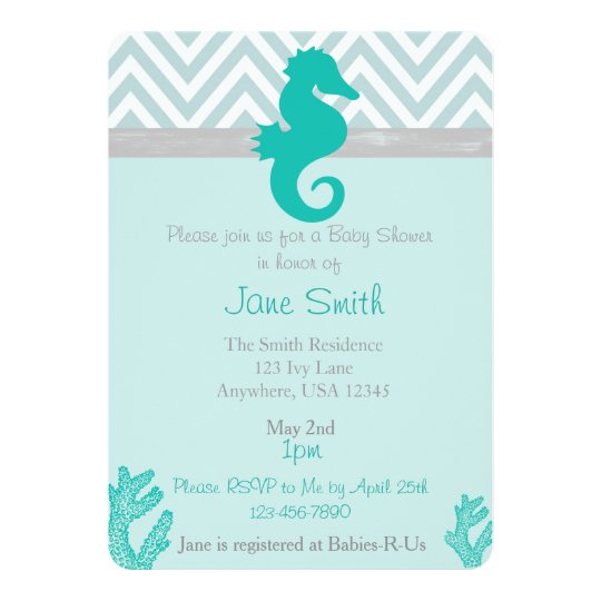 Beach Theme Baby Shower Invitations 4