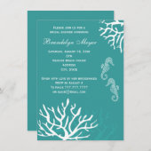 Teal Seahorse Bridal Shower Invitations (Front/Back)