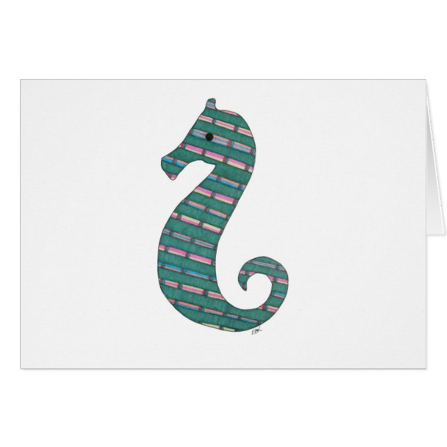 Teal Seahorse Cards (Front Horizontal)
