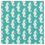 Teal Seahorse Pattern 1 Fabric