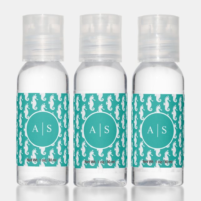 Teal Seahorse Pattern 1 Hand Sanitizer (Set)