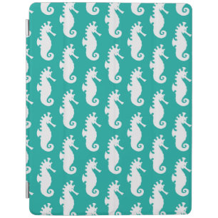 Teal Seahorse Pattern 1 iPad Smart Cover