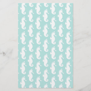 Teal Seahorse Pattern 1 Stationery