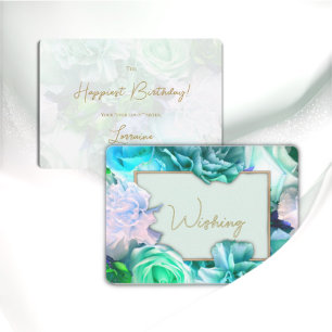 Teal Secret Gardens Birthday Card
