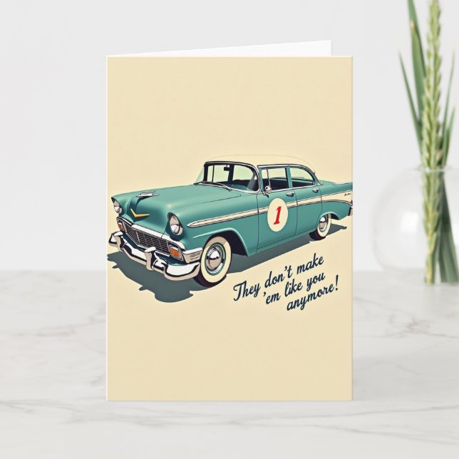 Teal Sedan Sweet Fathers Day Card (Front)