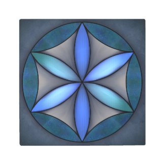 Aqua “Seed of Life” Metal Print