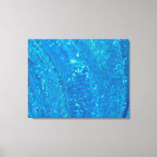 Teal Sequin Sparkling 4-Panel Canvas