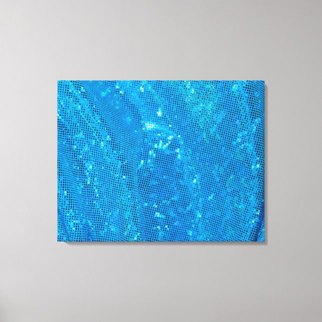 Teal Sequin Sparkling 4-Panel Canvas Print (Front)