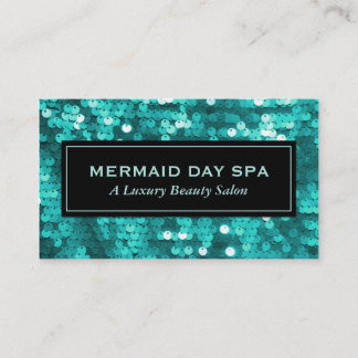 Teal Sequins Business Card