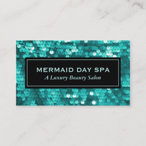 Teal Sequins Business Card