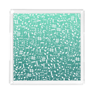 Teal Shades Sea Green Blue Aquamarine Acrylic Tray