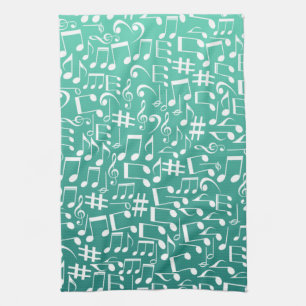 Teal Shades Sea Green Blue Aquamarine Kitchen Towel