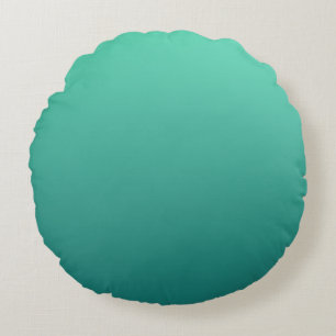 Teal Shades Sea Green Blue Aquamarine Round Pillow
