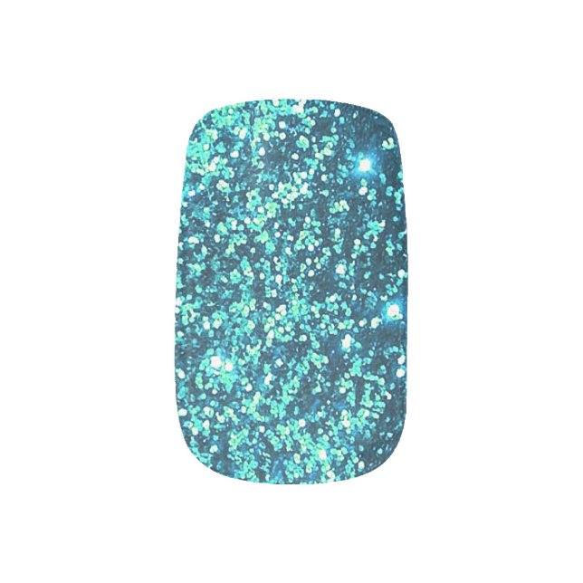 Teal Shadow Glitter.jpg Minx Nail Art (Left Thumb)