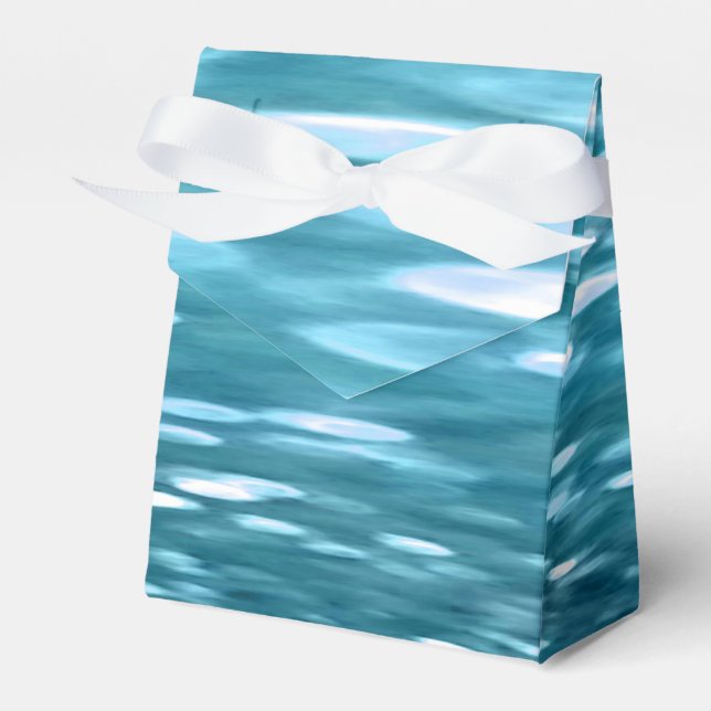 Teal shimmer favor boxes (Front Side)