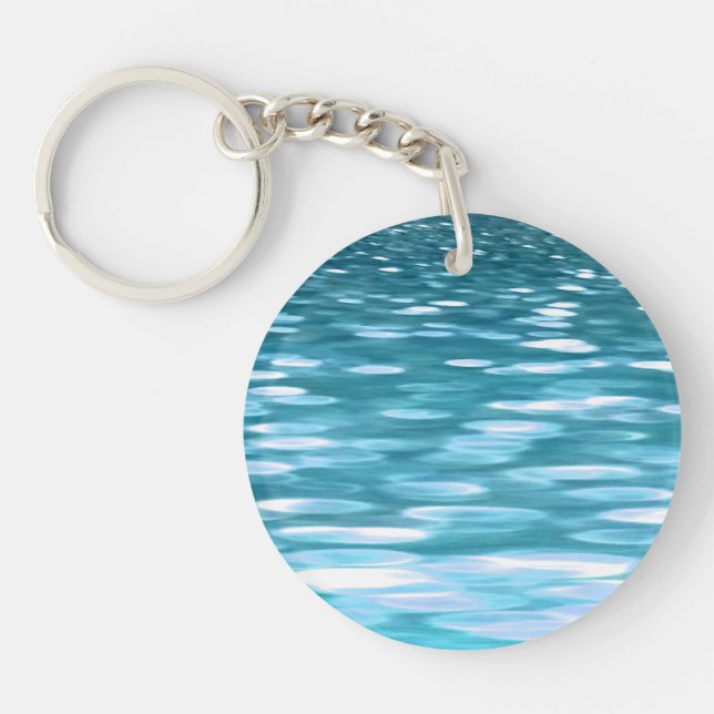 Teal shimmer keychain (Front)