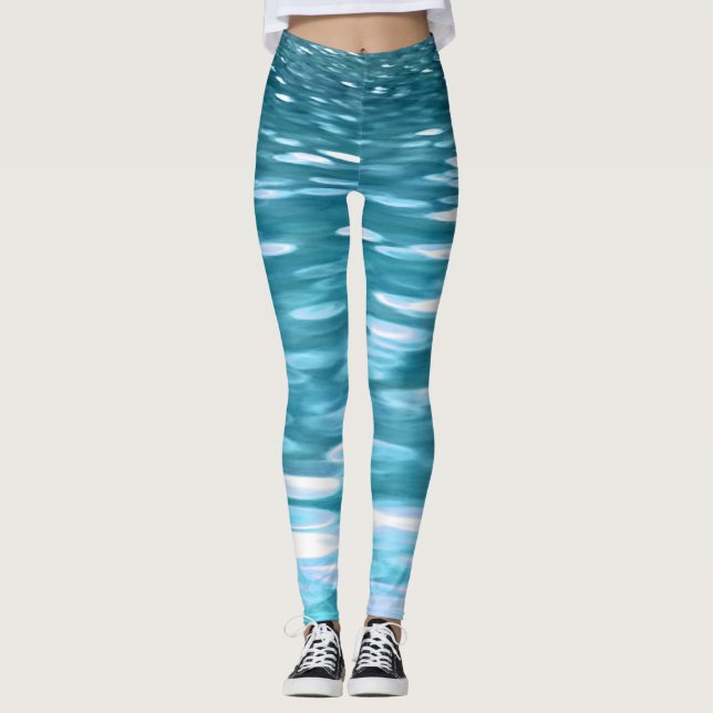 Teal shimmer leggings (Front)