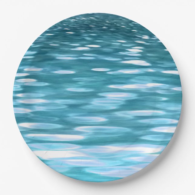 Teal shimmer paper plates (Front)
