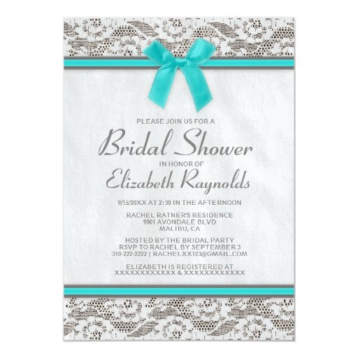 Bridal Shower Invitations Teal 2