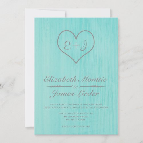 Teal &amp; Silver Country Wedding Invitations