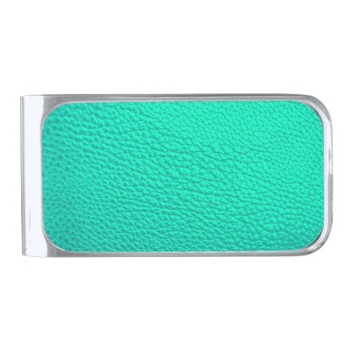 Teal Silver Finish Money Clip