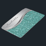 Teal Silver Glitter look Bling Personalized Metal  iPad Air Cover<br><div class="desc">The design is a photo and the cases are not made with actual glitter, sequins, metals or woods. This design is also available on other models. You may also transfer this design to another product. No actual glitter was used to make this product. This design may be personalized in the...</div>