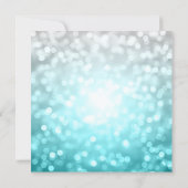 Teal Silver Ombre Sweet 16 Birthday Glitter Lights Invitation (Back)
