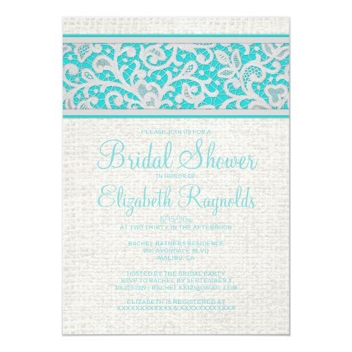 Bridal Shower Invitations Teal 5