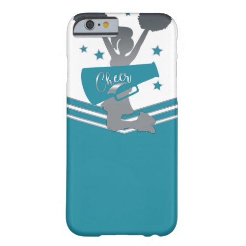 Teal Silver Stars Cheer Cheer_leading Party Barely There iPhone 6 Case
