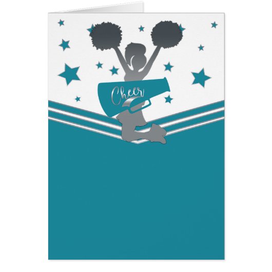 Teal Silver Stars Cheer-leading Thank You (Front)
