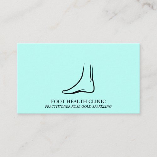 Teal Simple Foot Care Podiatry Practioner Doctor Business Card