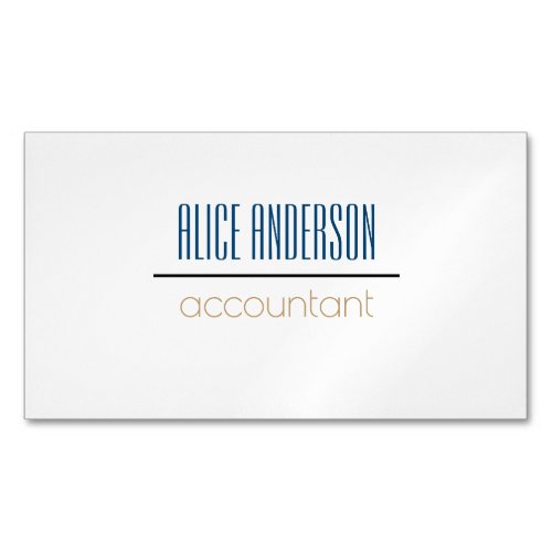 Teal simple geometric modern accountant business business card magnet