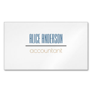 Teal simple geometric modern accountant business card magnet