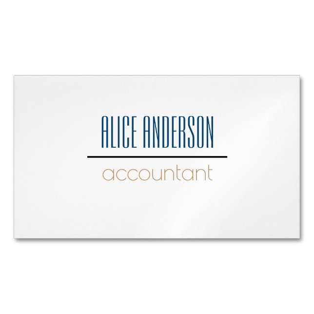 Teal simple geometric modern accountant business card magnet (Front)