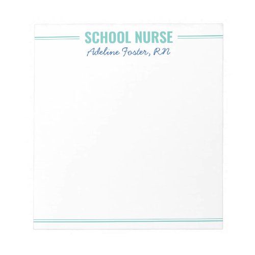 Teal Simple Script Note From School Nurse
