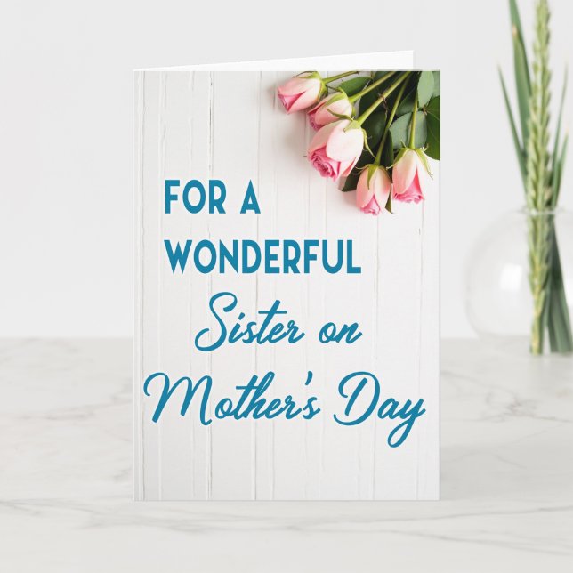 Teal Sister Mothers Day Card (Front)