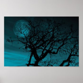 Teal Sky And Bare Branches Poster by RosaAzulStudio at Zazzle